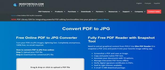 How to change PDF to JPG in Investintech