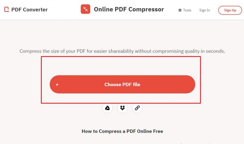 Compress PDF file with PDFConverter Step1