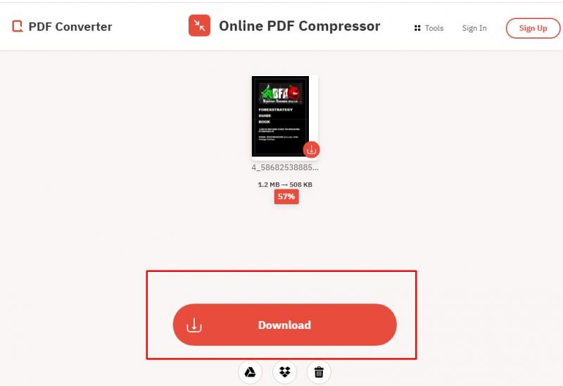 Compress PDF file with PDFConverter Step3