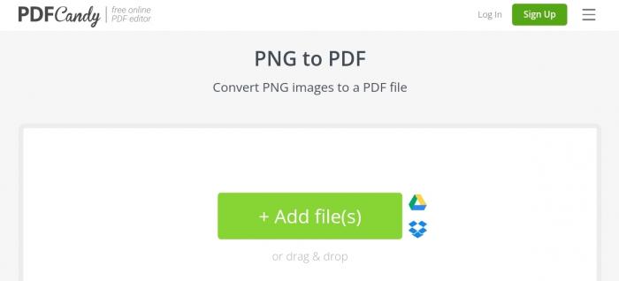 Converting PNG to PDF with PDFCandy