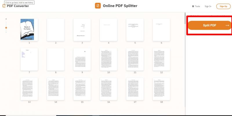 how to split a PDF_PDFConverter step 2