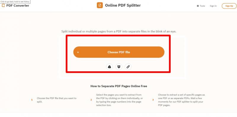 how to split a PDF_PDFConverter step 1