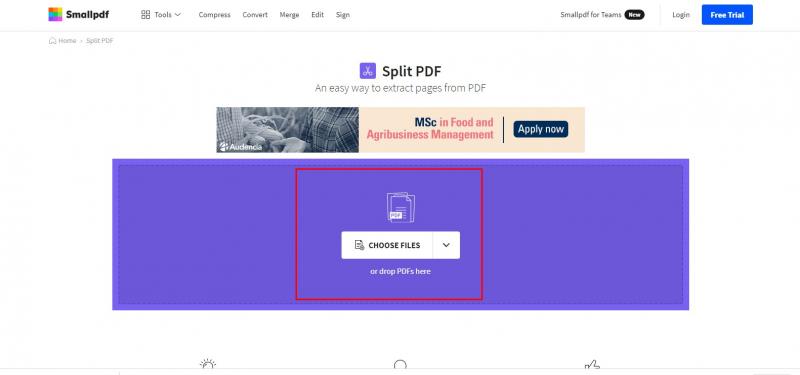 how to split a PDF_SmallPDF step 1