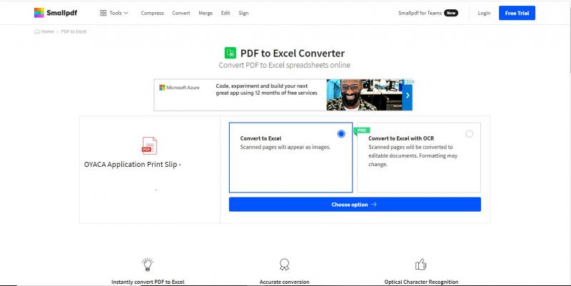 convert pdf to excel free online_Smallpdf step2